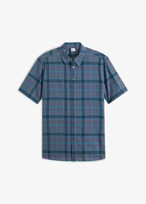 Geruit overhemd van puur katoen met korte mouwen, bonprix