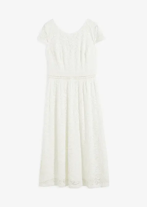 Jersey jurk met gehaakt inzetstuk in de taille, bonprix