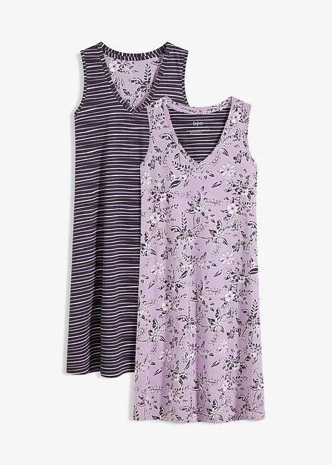 Nachthemd (set van 2) van biologisch katoen, bonprix