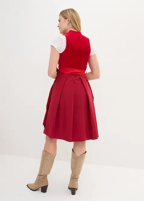 Dirndl met fluweel en schort van satijn (2-dlg. set), bonprix