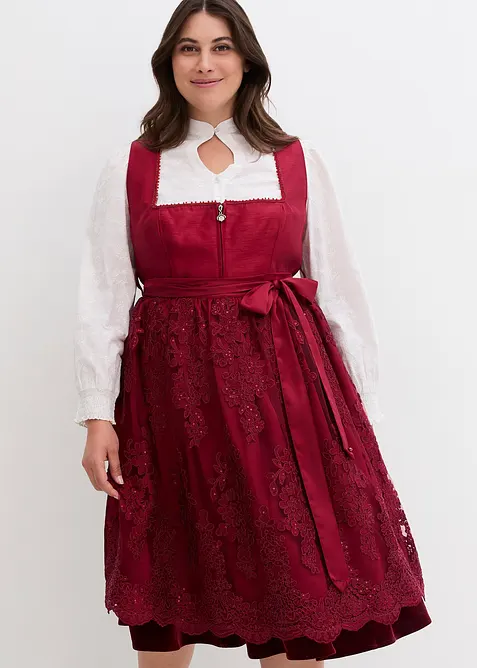 Dirndl met schort met borduursel (2-dlg. set), bonprix