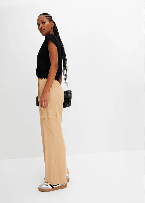 Kort T-shirt met knoopeffect, bonprix