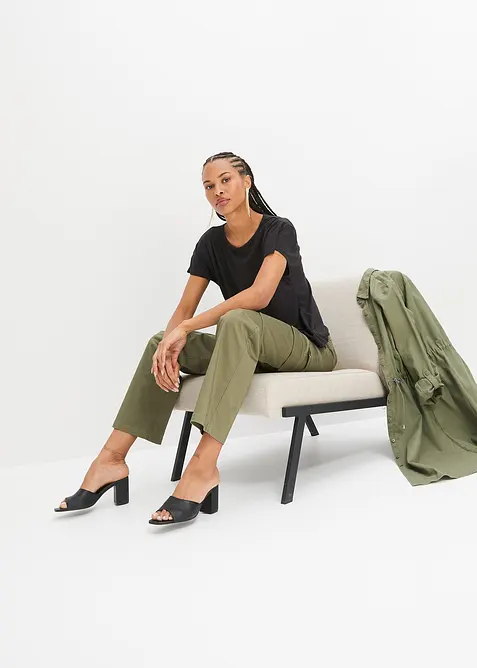 T-shirt met plooitjes, bonprix