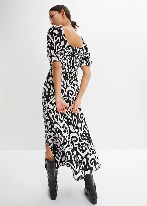 Jurk van jersey-crêpe met lange split, bonprix