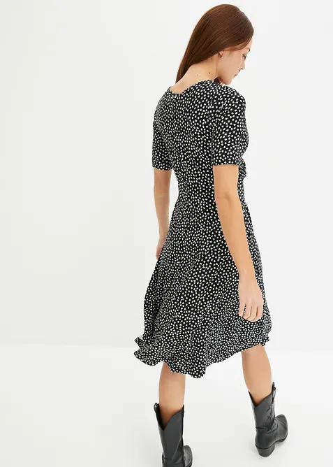 Gedessineerde jersey jurk met drapering in een zachte viscosemix, bonprix