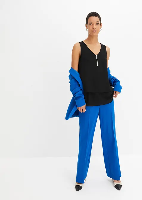 Top met rits in een viscosemix, bonprix