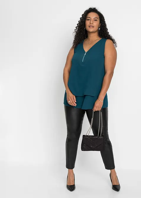 Top met rits in een viscosemix, bonprix