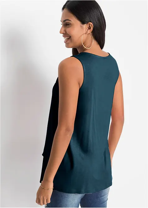 Top met rits in een viscosemix, bonprix