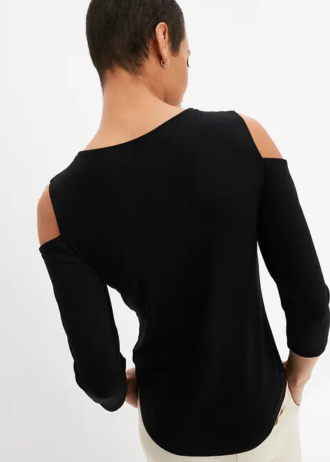 Cold shoulder shirt van soepele viscose, bonprix