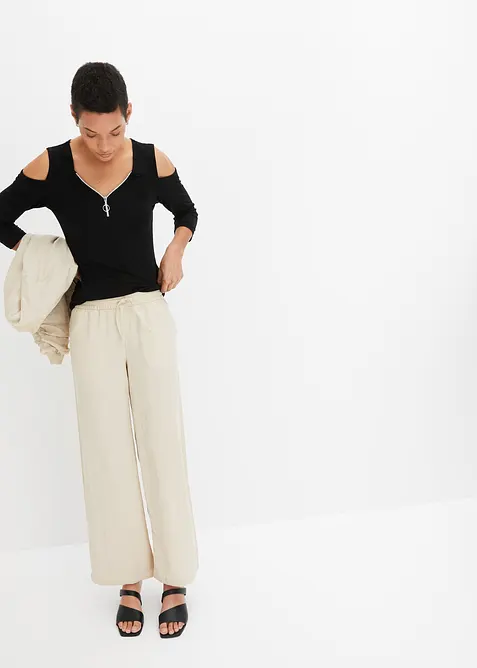 Cold shoulder shirt van soepele viscose, bonprix