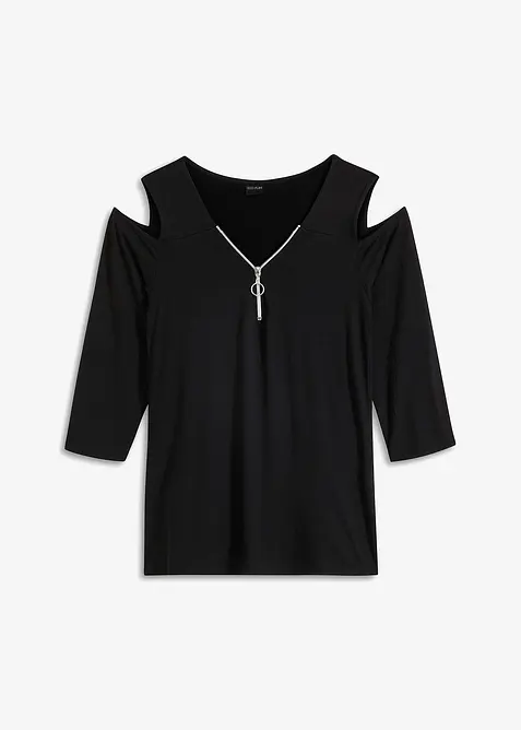 Cold shoulder shirt van soepele viscose, bonprix