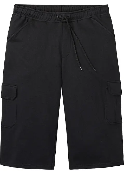 Lange sweat cargo bermuda van katoen, regular fit, bonprix