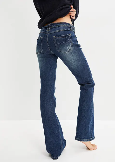 Flared stretch jeans low waist, bonprix
