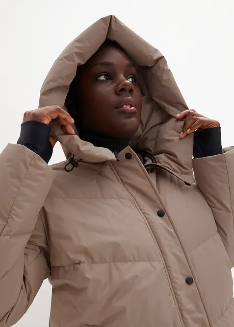 Lange donsjas met gedessineerde voering, waterafstotend, bonprix