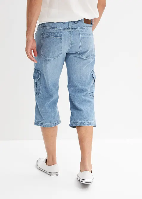 Regular fit 3/4 stretch cargo jeans, straight, bonprix