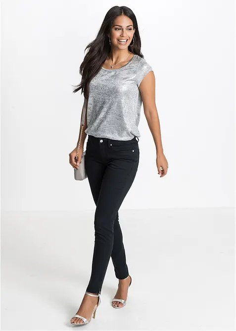 Skinny jeans mid waist, cropped, bonprix