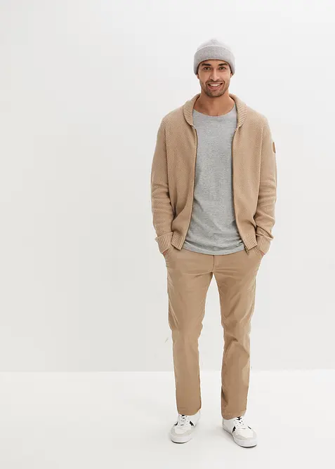 Regular fit chino met comfortband riem, straight, bonprix