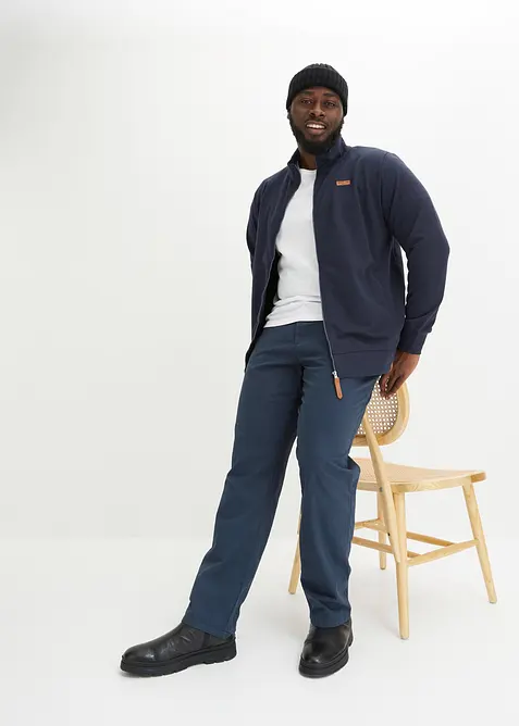 Sweatvest met opstaande kraag en imitatieleren details, bonprix