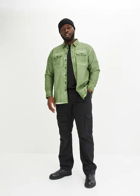 Overhemd in gewassen look, lange mouw, bonprix