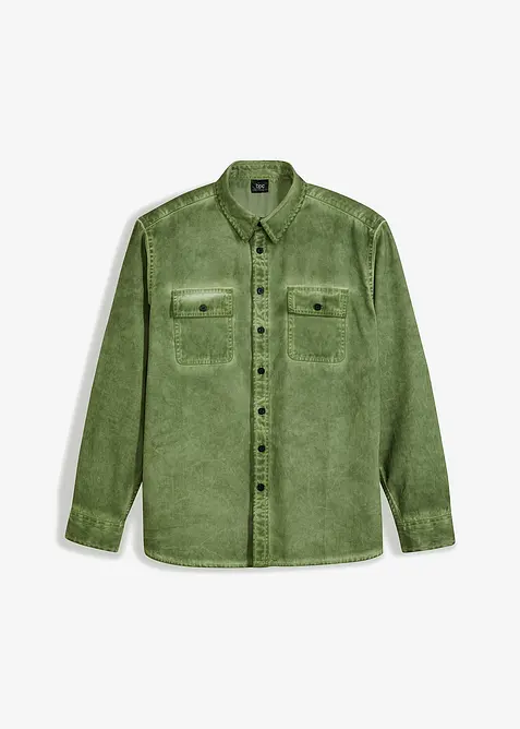 Overhemd in gewassen look, lange mouw, bonprix