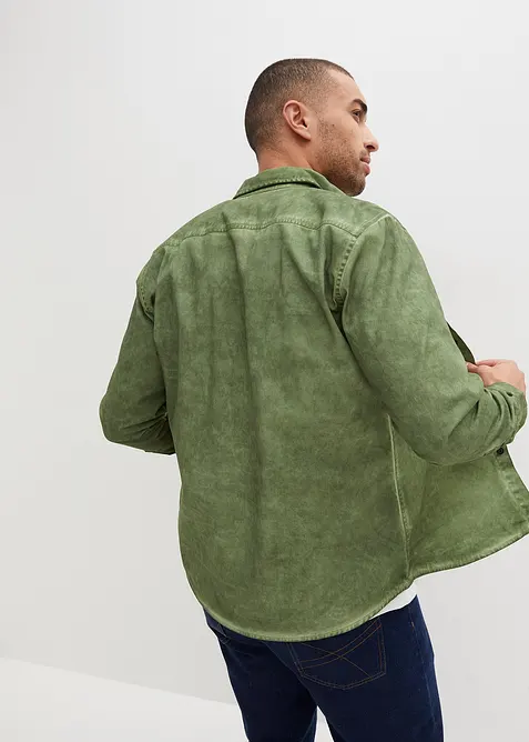 Overhemd in gewassen look, lange mouw, bonprix