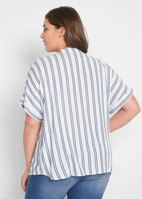 Crinkle blouse van soepele viscose, korte mouw, bonprix