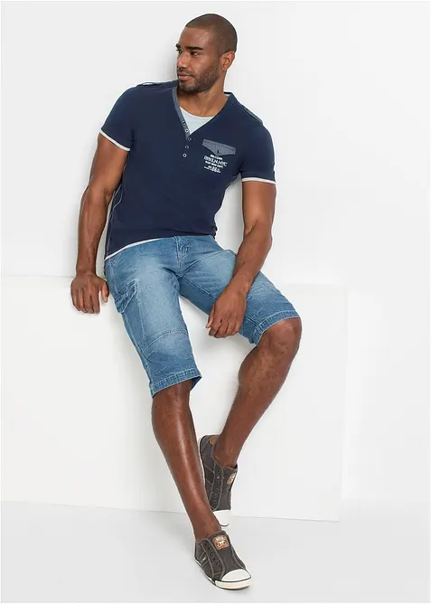 Lichte jeans cargo bermuda, relaxed fit, bonprix