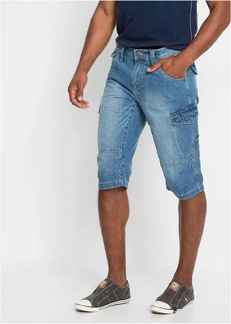 Lichte jeans cargo bermuda, relaxed fit, bonprix