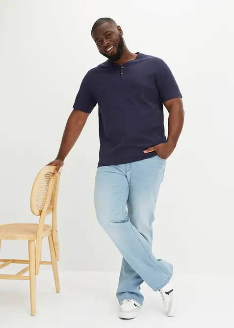 Henley shirt (set van 2) van biologisch katoen, bonprix