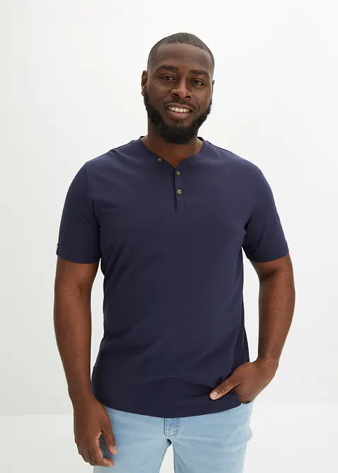 Henley shirt (set van 2) van biologisch katoen, bonprix