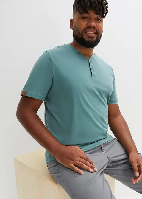 Henley shirt (set van 2) van biologisch katoen, bonprix