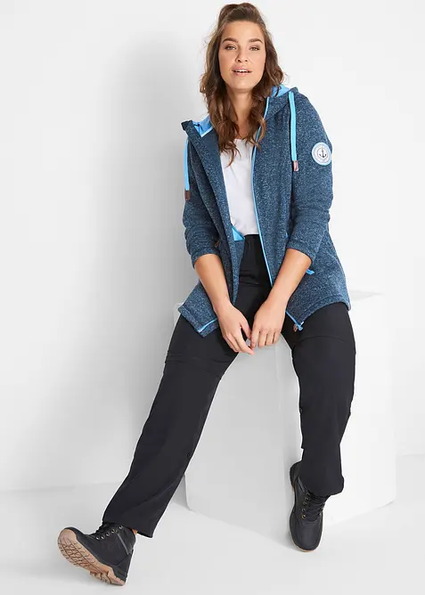 Fleece vest met capuchon, bonprix