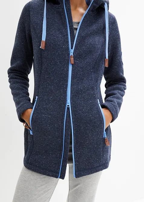 Fleece vest met capuchon, bonprix