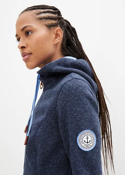 Fleece vest met capuchon, bonprix