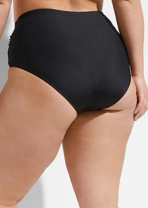 Licht corrigerend high waist bikinibroekje met plooien, bonprix