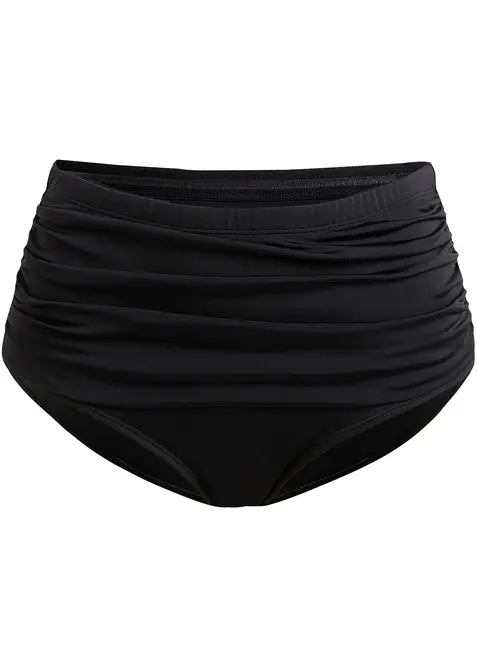 Licht corrigerend high waist bikinibroekje met plooien, bonprix