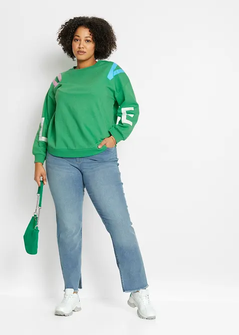 Oversize sweater met letterprint, bonprix