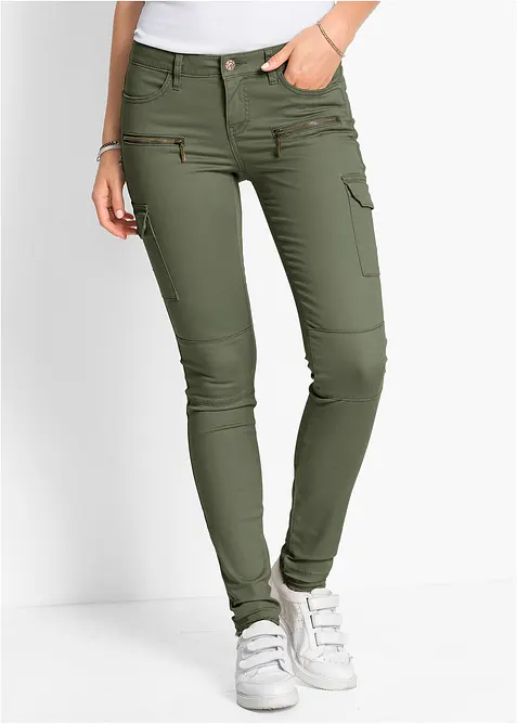 Cargo broek van elastisch katoenmix, bonprix