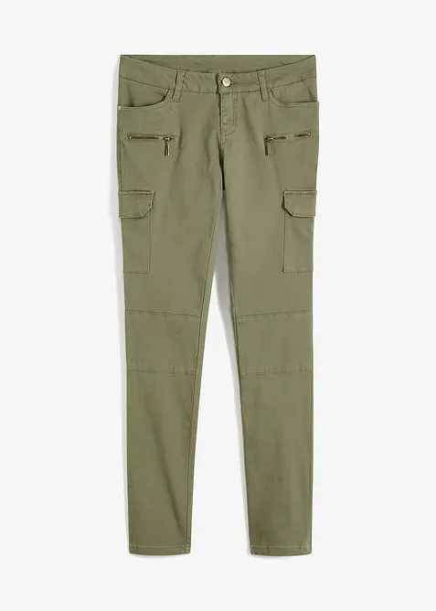 Cargo broek van elastisch katoenmix, bonprix