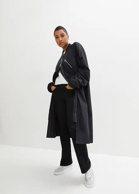 Lange jas met gebreide kraag, bonprix