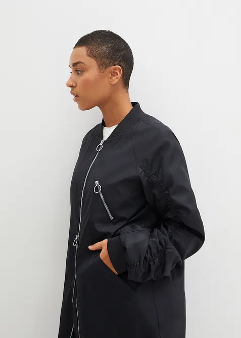 Lange jas met gebreide kraag, bonprix