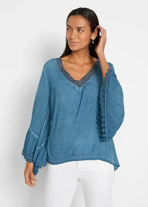 Shirt tuniek met kant, bonprix