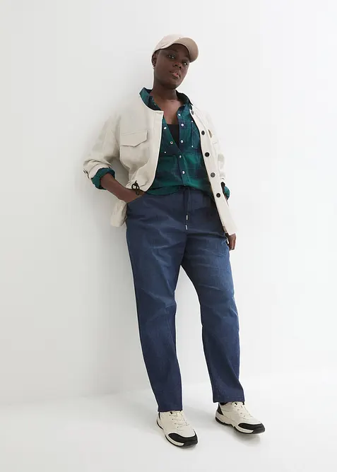 High waist instapjeans, straight (set van 2), bonprix