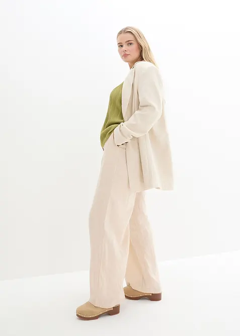 Lange blazer in een linnen-viscosemix, bonprix