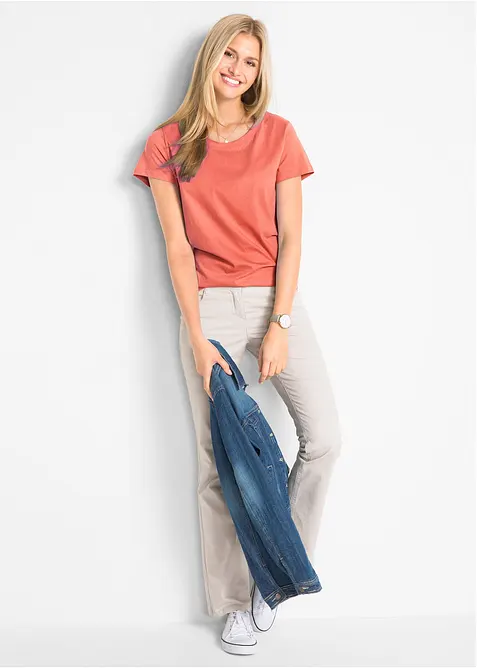 Shirt met ronde hals (set van 5), bonprix