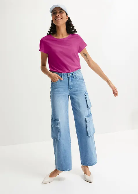 Shirt met ronde hals (set van 5), bonprix