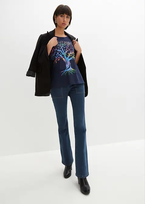 T-shirt met print van biologisch katoen, bonprix