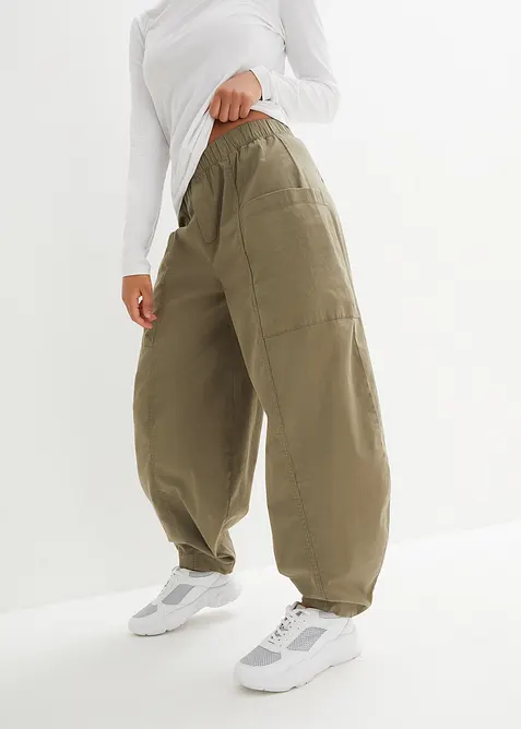 Lichte twill broek in een elastische katoenmix, bonprix