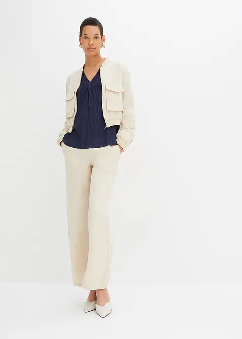 Top met broderie anglaise, bonprix