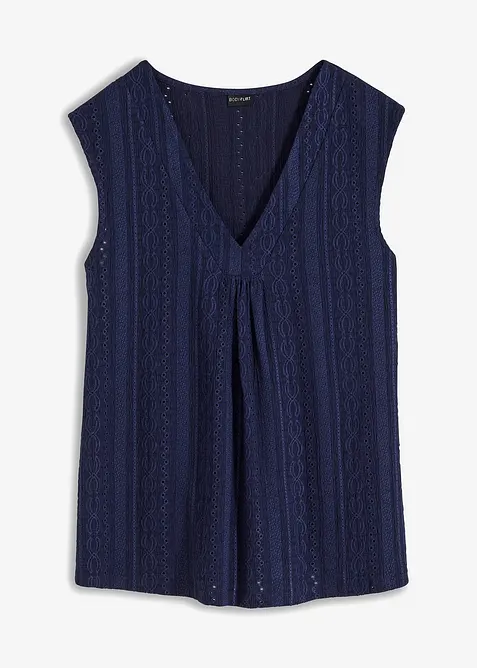 Top met broderie anglaise, bonprix